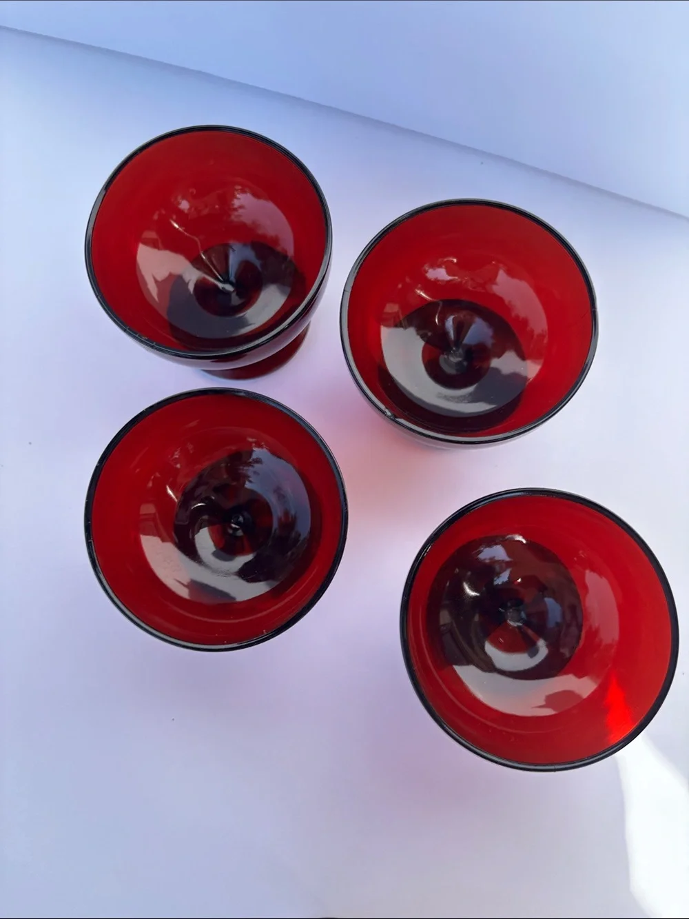 Vintage anchor hocking royal ruby red sherbet cup sugar bowl mug cranberry glass